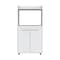 Tuhome Kira Kitchen Kart, Double Door Cabinet, One Open Shelf, Two Interior Shelves, White MLB6769 - alternate 7